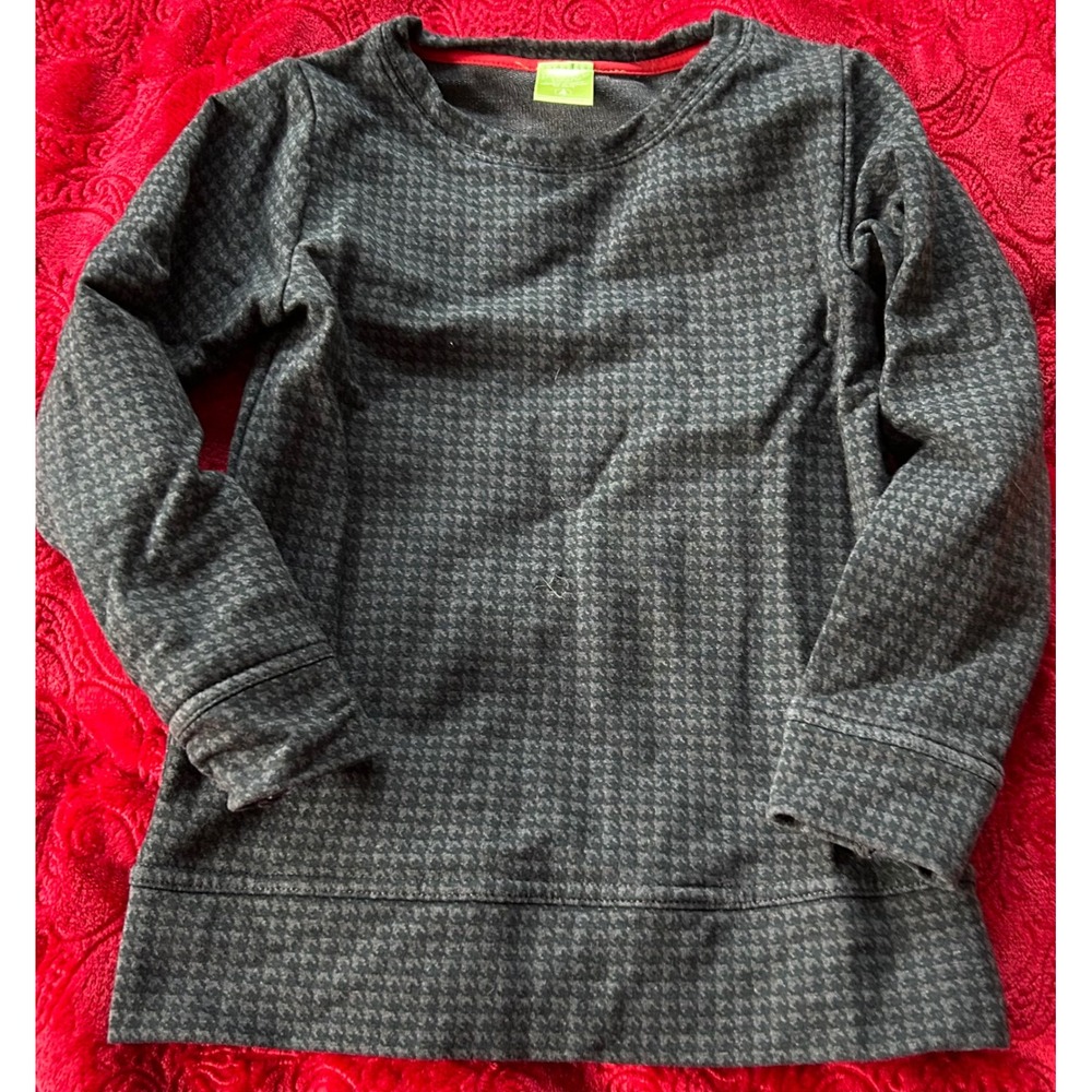 Peekaboo‎ Beans Top Size 4 Gray Houndstooth Long Sleeve Crew